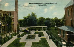 The Italian Garden, Ursuline Convent Tiffin, OH Postcard Postcard