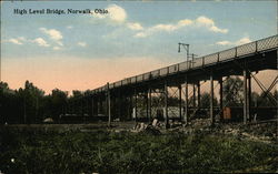 High Level Bridge Norwalk, OH Postcard 