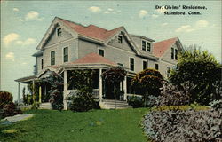 Dr. Givins' Residence Stamford, CT Postcard Postcard