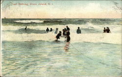 Surf Bathing Block Island, RI Postcard Postcard