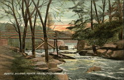 Rustic Bridge, Hunts Falls Providence, RI Postcard Postcard