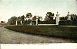 Entrance to Keney Park Woodland Street Postcard