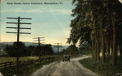 State Street, Below Cemetery Montpelier, VT Postcard Postcard