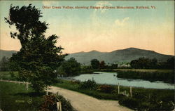 Otter Creek Valley, Showing Range of Green Mountains Rutland, VT Postcard Postcard