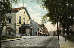 Town Hall and Main Street Brattleboro, VT Postcard Postcard