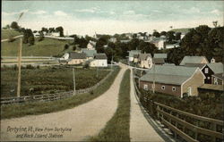 View from Derbyline and Rock Island Station Derby Line, VT Postcard 