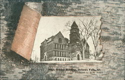High School Building Postcard