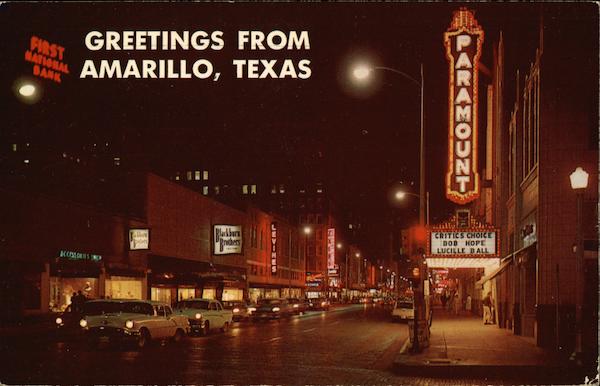 Night View of Park Street Amarillo Texas