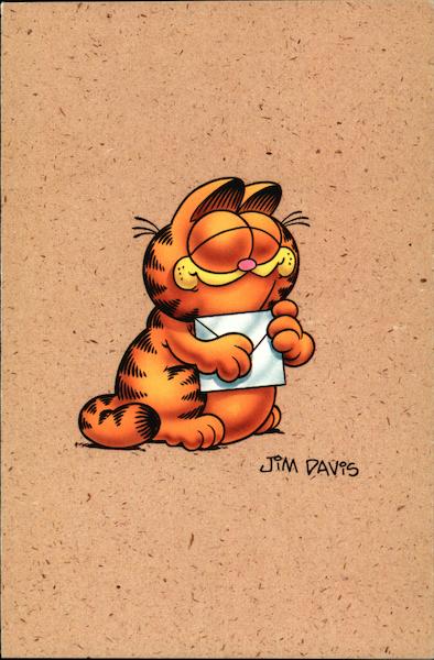 Garfield Holds a Letter Jim Davis Cartoons