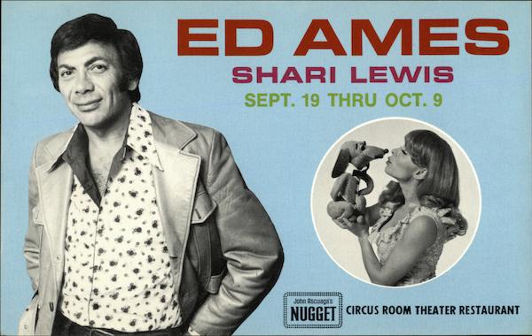 Ed Ames, Shari Lewis Reno Nevada Performers & Groups