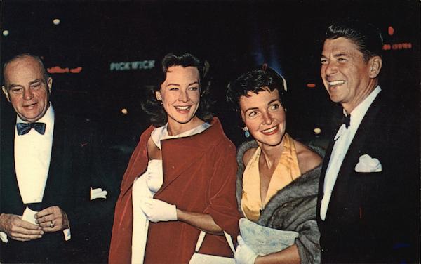 Ronald Reagan, Edgar Bergen and Their Wives Arrive at the Glamourous Hollywood Premiere