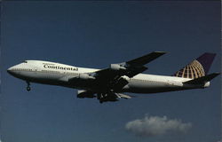 Continental Airlines, Boeing B-747-243B N33021 MSN 20520 London, England Aircraft Postcard Postcard