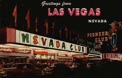 Greetings from Las Vegas Nevada, Nevada Club Postcard Postcard