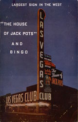 Largest Sign in the West, The House of Jack Pots and Bingo Postcard