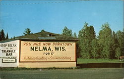 You Are Now Downtown Nelma, Wis Postcard