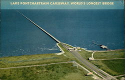 Lake Ponchartrain Causeway, World's Longest Bridge New Orleans, LA Postcard Postcard