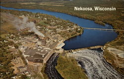 Aerial view of Nekoosa Postcard