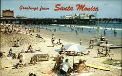 Greetings from Santa Monica California Postcard Postcard