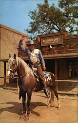 "Crash" Corrigan, Your Host, Welcoming You To Corriganville Postcard