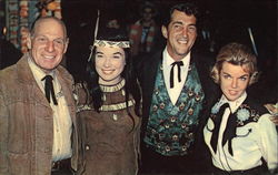Shirley MacLaine, Mr. and Mrs. Dean Martin and Leo Durocher Smile for Our Photographer Postcard