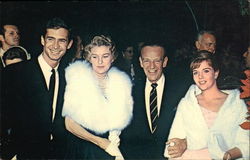 Fred Astaire and Tony Perkins Arrive at the Glamourous Hollywood Premiere Postcard