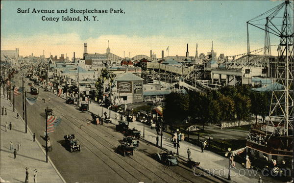 Surf Avenue and Steeplechase Park, Coney Island New York
