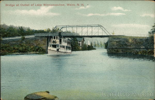 Bridge at Outlet of Lake Winnipesaukee Weirs Beach New Hampshire