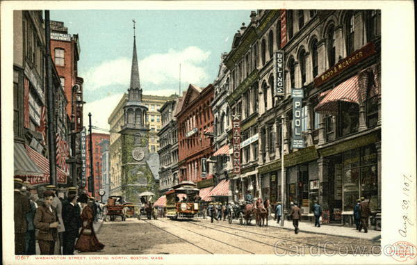 Washington Street Looking North Boston Massachusetts