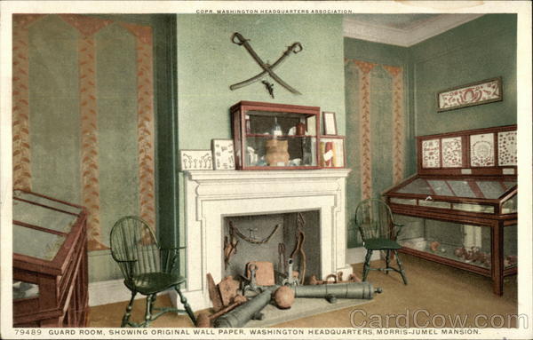 Guard Room, Showing Original Wall Paper, Washington Headquarters, Morris-Jumel Mansion New York City