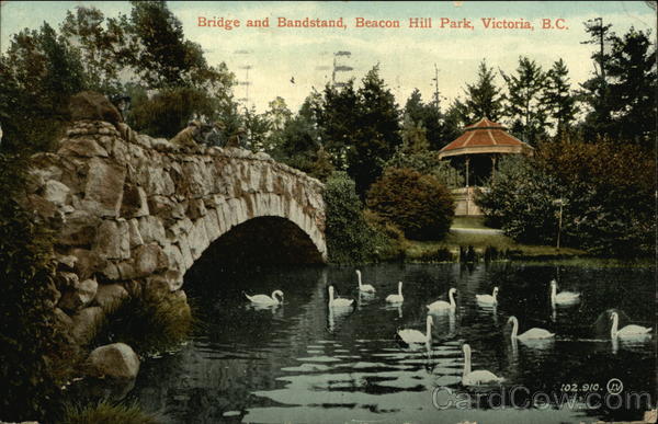 Bridge and Bandstand, Beacon Hill Park Victoria BC Canada