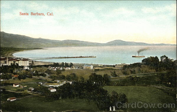 View of Town and Coast Santa Barbara California