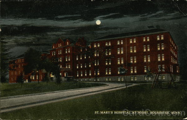 St. Mary's Hospital at Night Rochester Minnesota