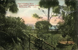 View of Indian River from Hotel Carleton Porch Melbourne, FL Postcard Postcard