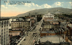 Bird's Eye View of Upper Main Street Salt Lake City, UT Postcard Postcard