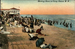 Bathing Scene at Coney Island Postcard