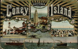 Greetings from Coney Island Postcard
