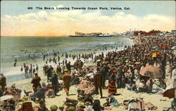 The Beach Looking Towards Ocean Park Venice, CA Postcard Postcard