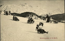 Wintervergnugen in St. Moritz Switzerland Postcard Postcard