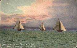 Yacht Race on Fox Lake, Ill Illinois Postcard Postcard