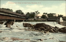 Amoskeag Falls, Bridge and Gate House Postcard