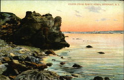 Cliffs from Forty Steps Newport, RI Postcard Postcard