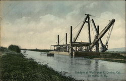 Dredger At Work On the S. P. Ry Postcard