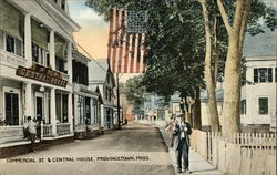 Commercial St. & Central House Postcard