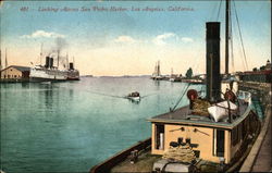 Looking Across San Pedro Harbor Postcard