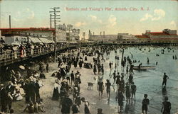 Bathers and Young's Pier Postcard