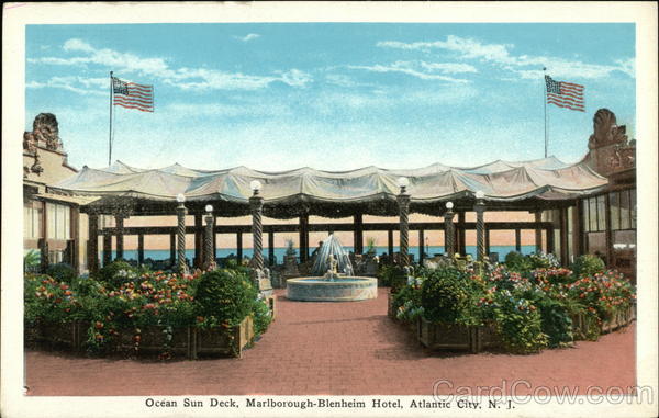 Marlborough Blenheim Hotel  Ocean Sun Deck Atlantic City New Jersey