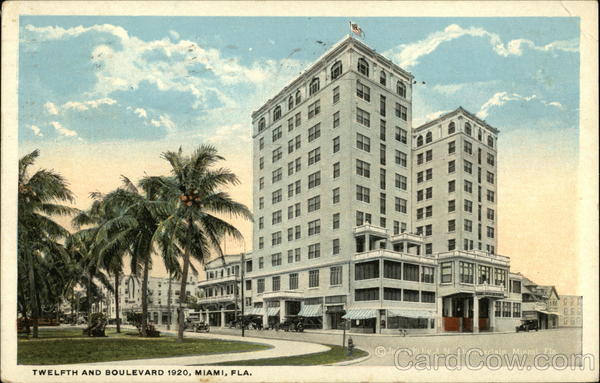 Twelfth and Boulevard 1920 Miami Florida