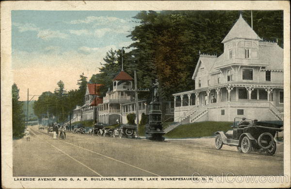 Lakeside Avenue and G.A.R. Buildings Weirs Beach New Hampshire