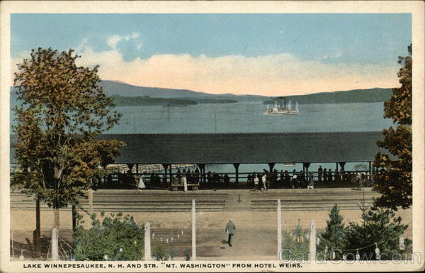 Mt. Washington From Hotel Weirs Lake Winnipesaukee New Hampshire
