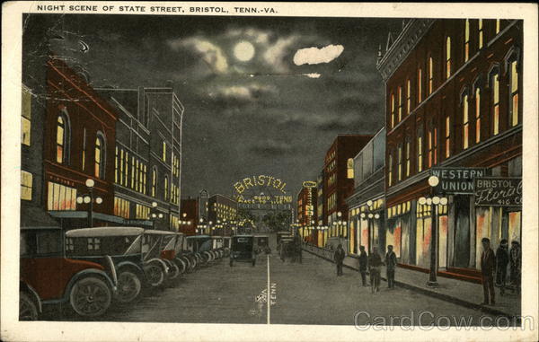 Night Scene of State Street Bristol Tennessee